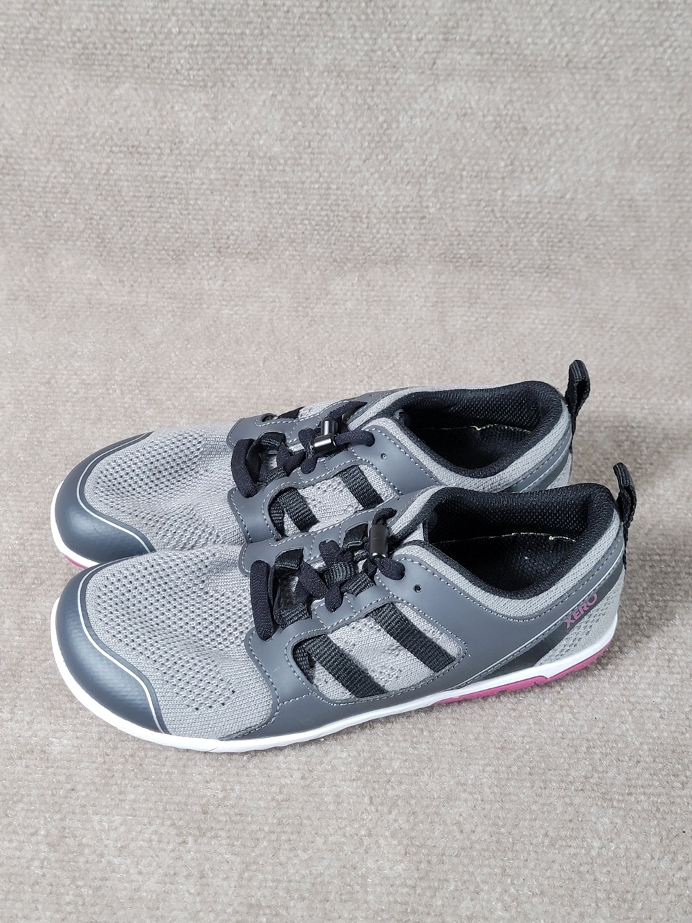 Xero Shoes Zelen Women's 6.5 Barefoot Running Shoes Gray Black Pink Minimalist T